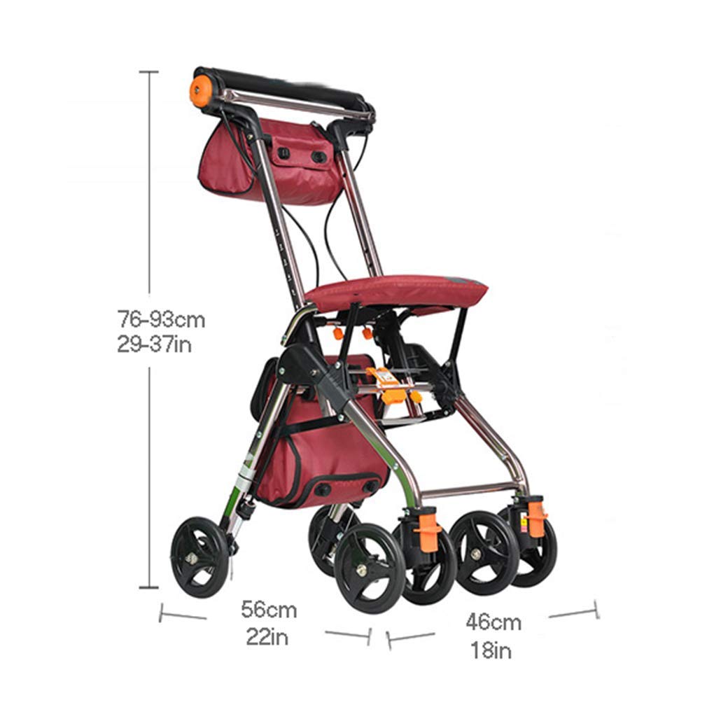 4 Wheels Foldable Rollator Walker with Seat R216