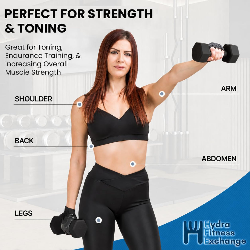 Neoprene Hexagon Dumbbells with Cast Ergo Handle G87767