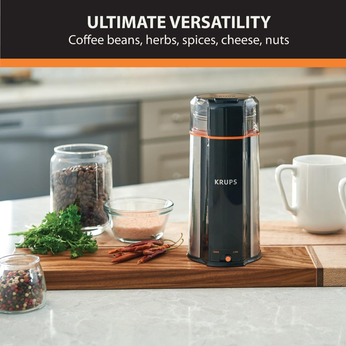 Silver 12 Cups Plastic and Stainless Steel Coffee Grinder C939686