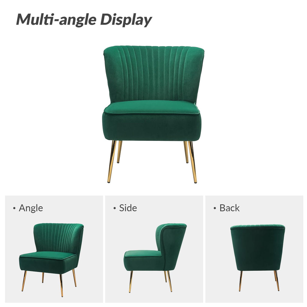 Velvet Accent Chair Set of 2 Green P227