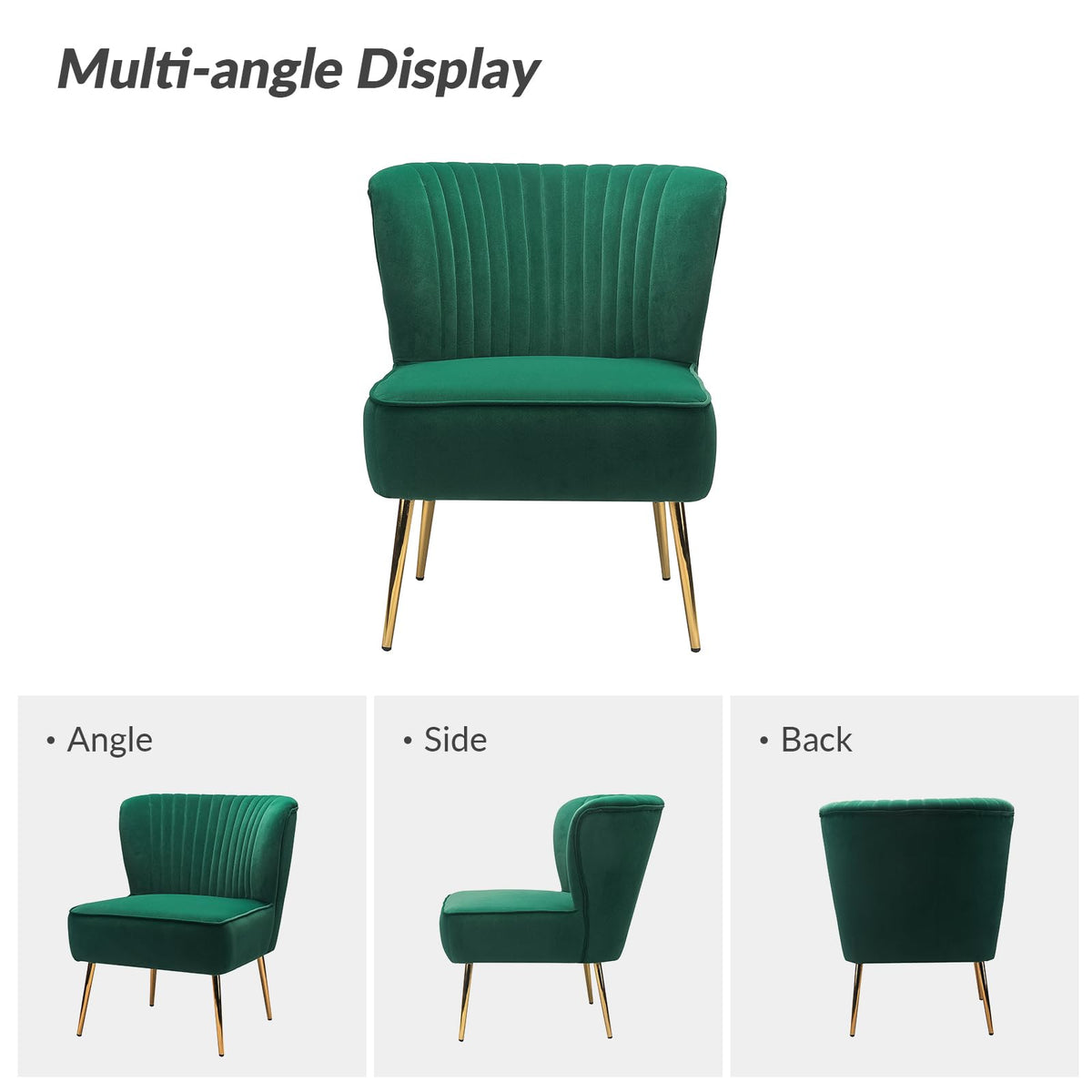 Velvet Accent Chair Set of 2 Green P227
