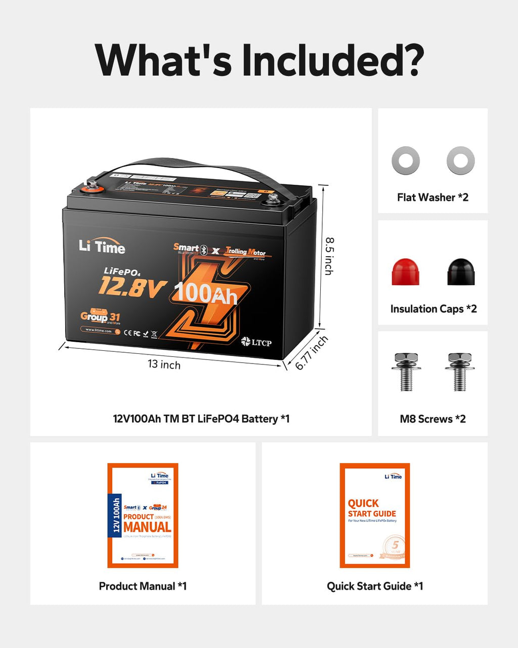 12V 100Ah LiFePO4 Trolling Motor Battery V579069