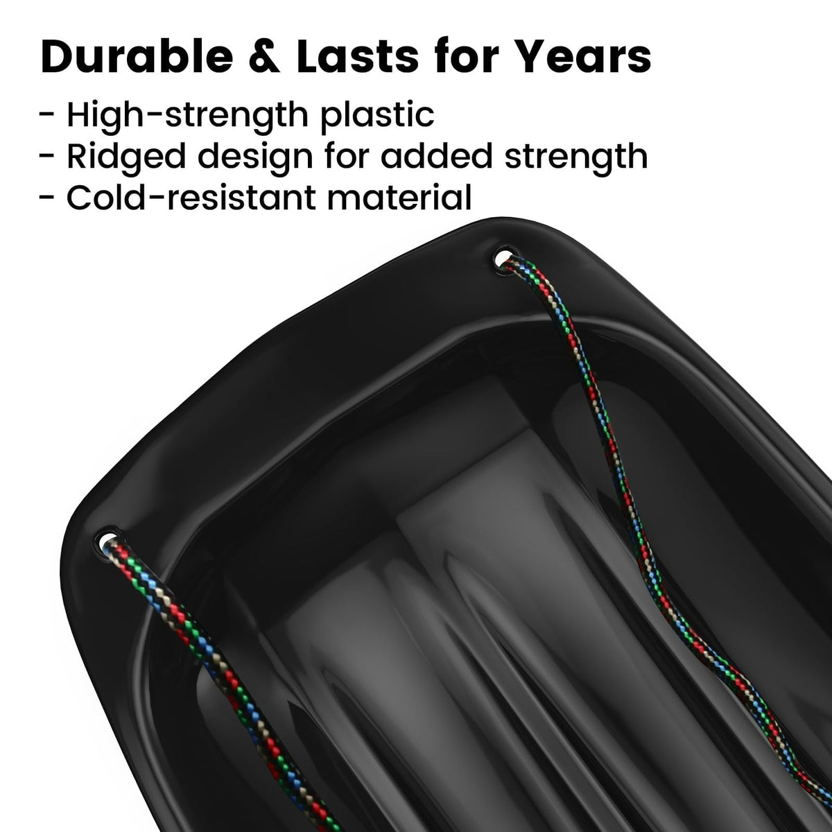 Cold-Resistant Plastic Toboggan Sled with Pull Rope D890