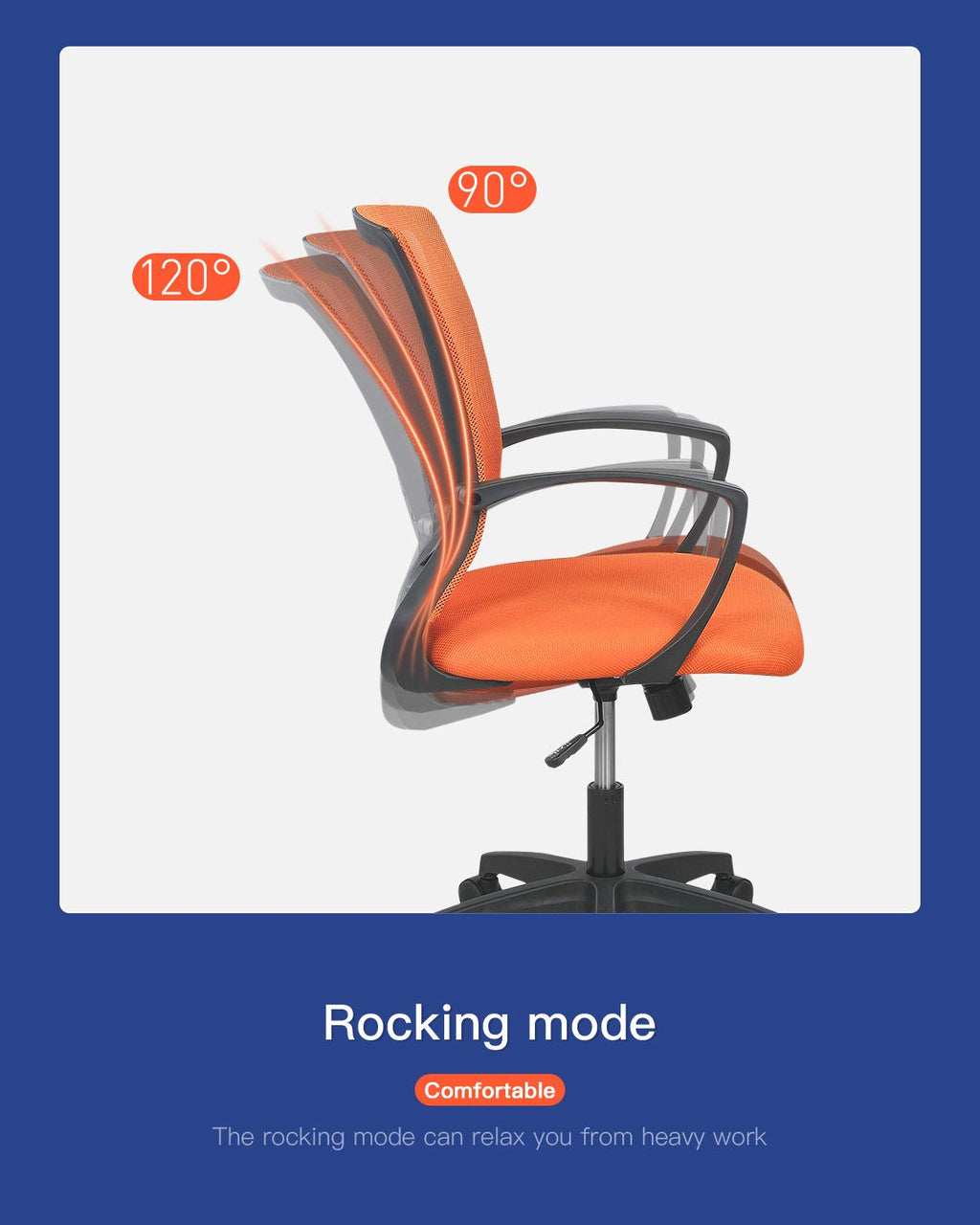 Ergonomic Mesh Mid Back Office Chair with Wheels and Lumbar Support U375042