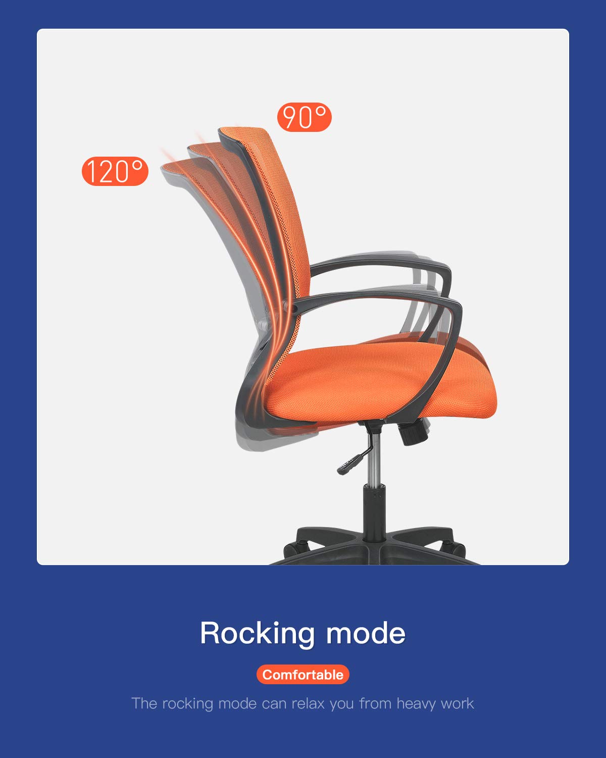 Ergonomic Mesh Mid Back Office Chair with Wheels and Lumbar Support U375042