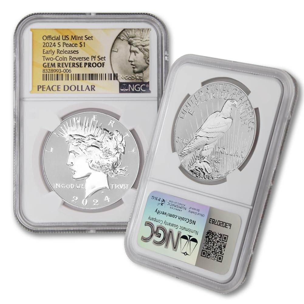 Set of 2 American Silver Morgan and Peace Dollar P277