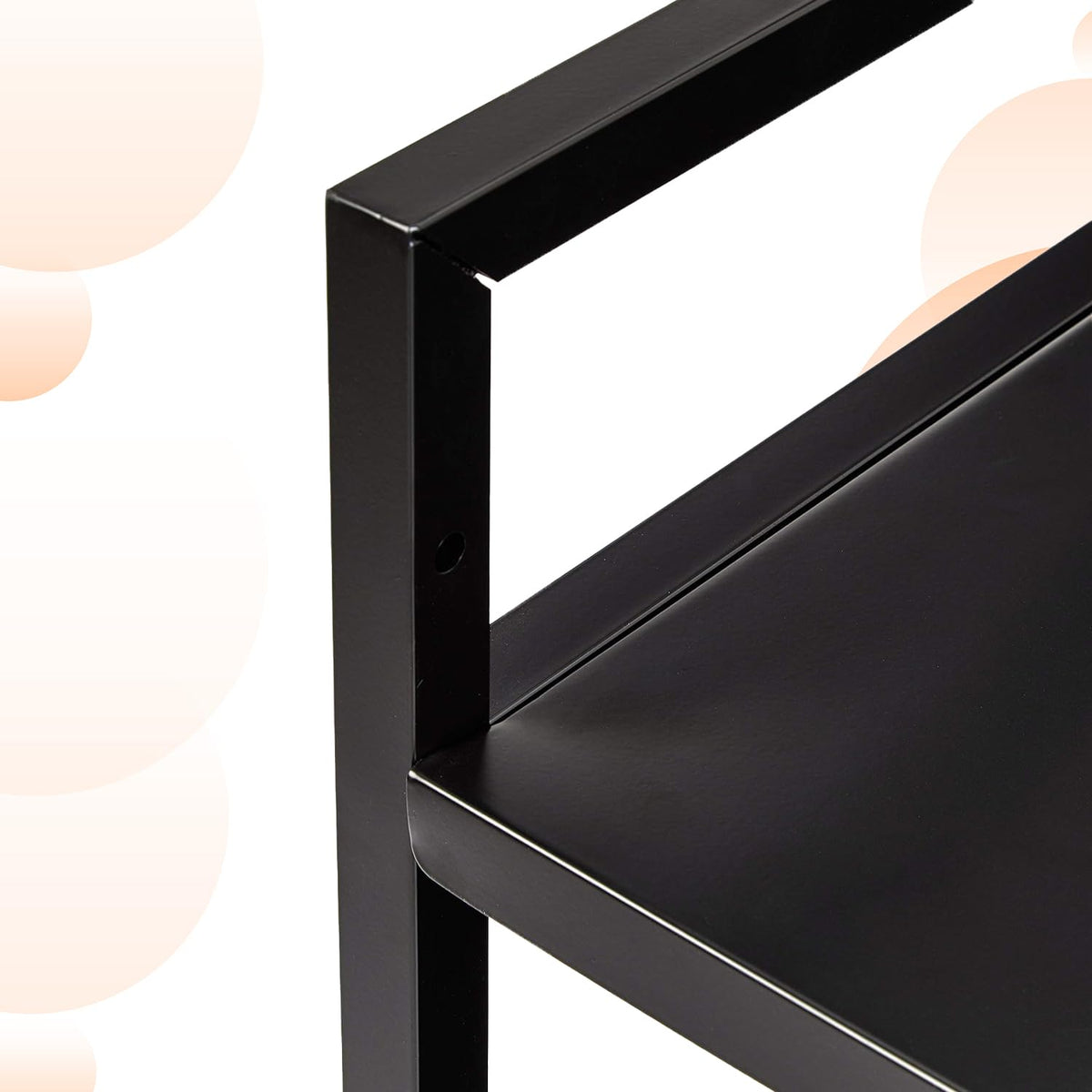 3-Tier Black Metal Rolling Utility Cart J763156