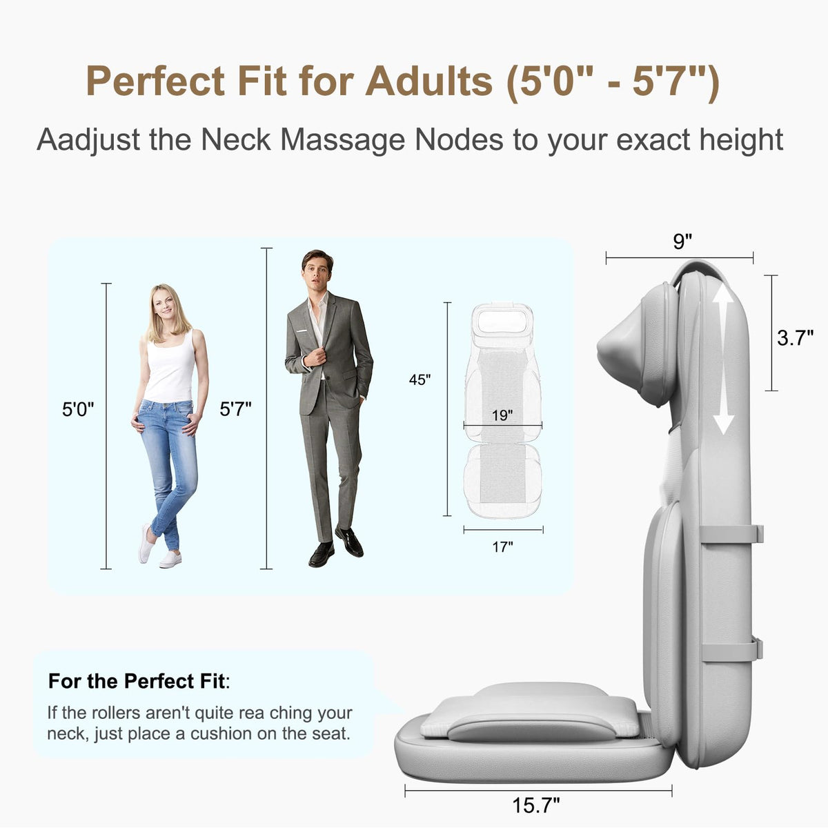 Shiatsu Neck and Back Massage Cushion with Heat F134703