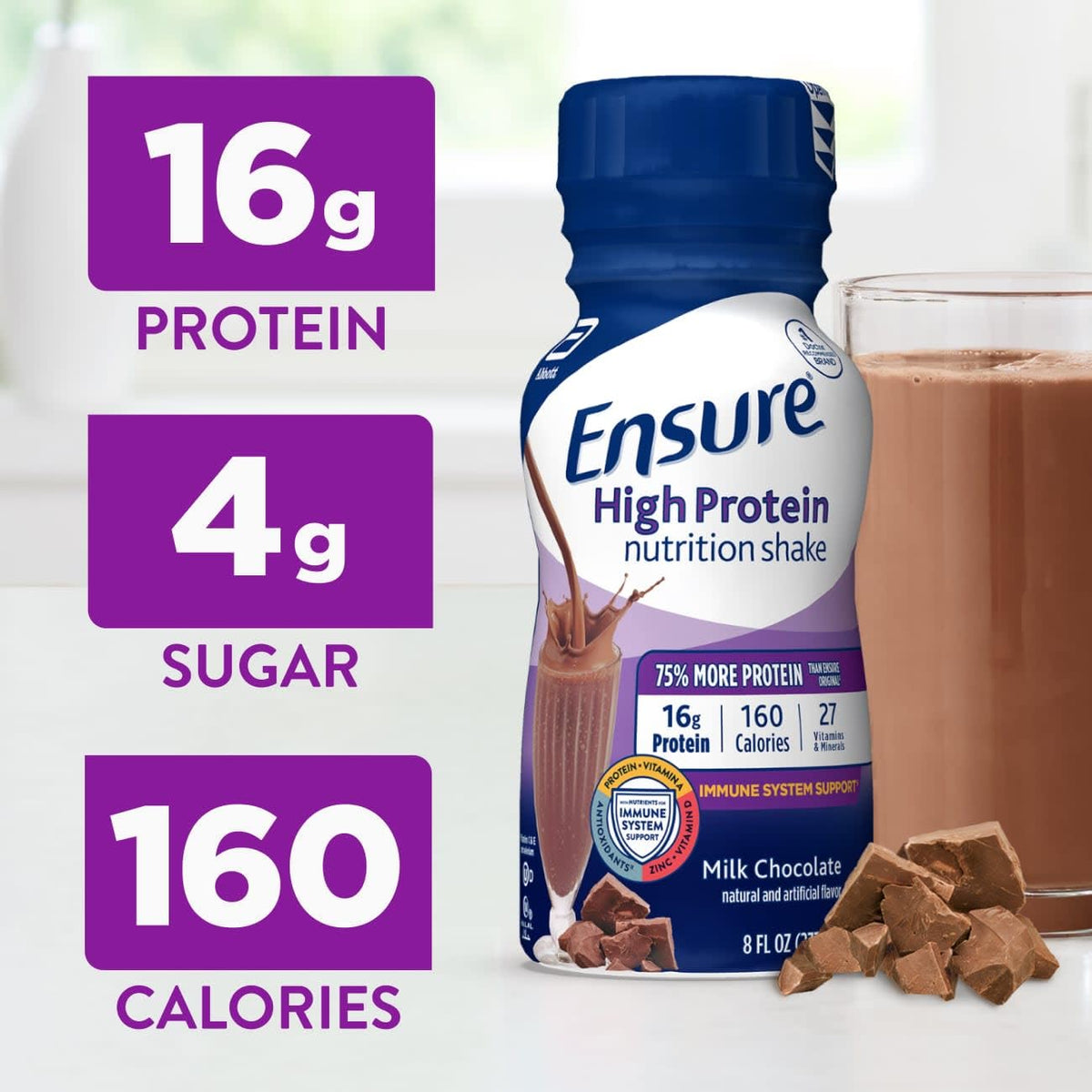 High Protein Milk Chocolate Nutrition Shake 16g Protein 24 Pack E541569
