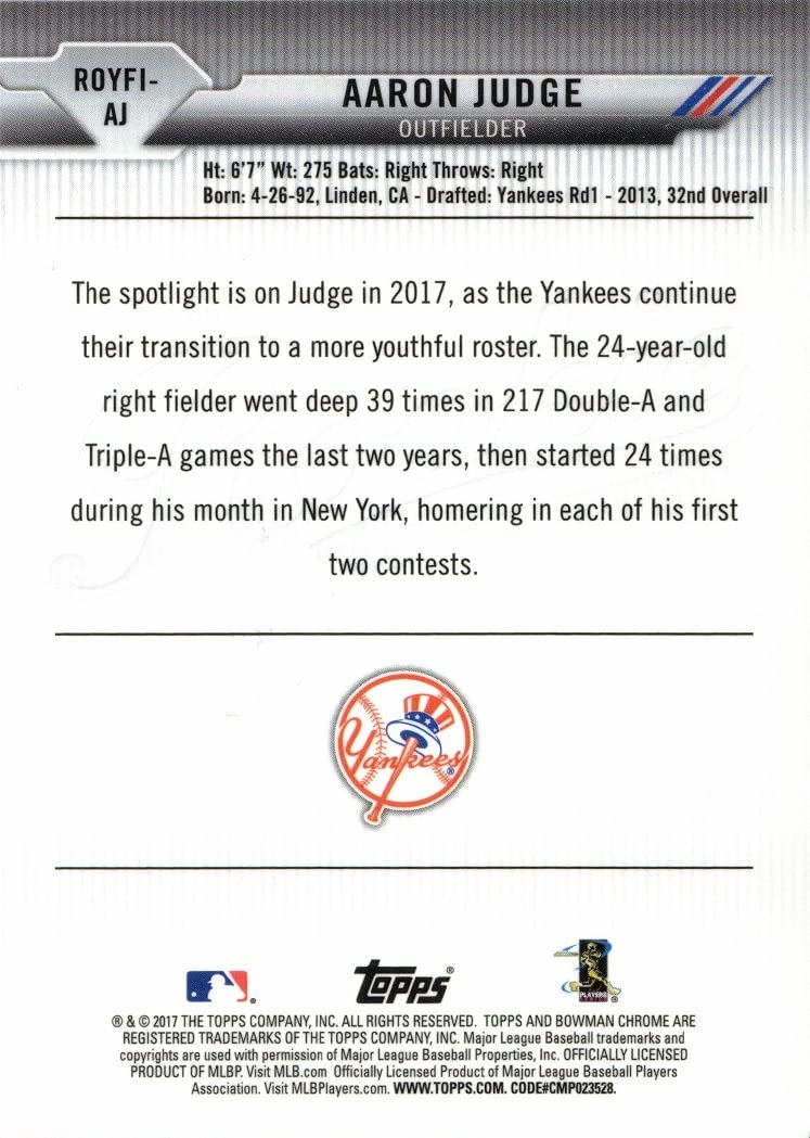 Aaron Judge Rookie Card T323