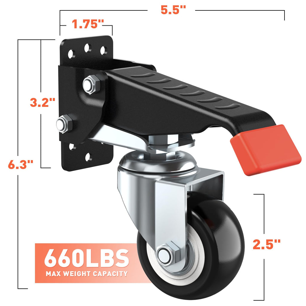 Workbench Casters kit 660 Lbs Retractable 4 Pack O49663