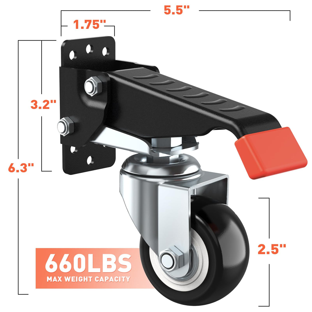 Workbench Casters kit 660 Lbs Retractable 4 Pack O49663