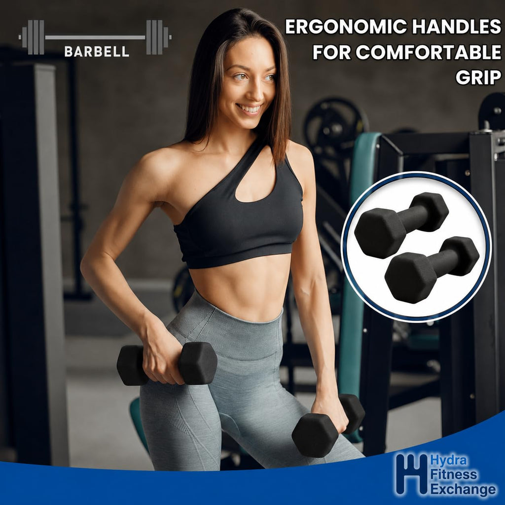 Neoprene Hexagon Dumbbells with Cast Ergo Handle G87767