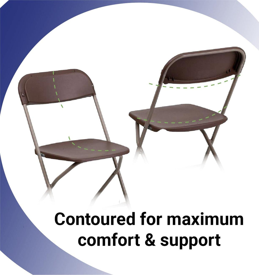 Brown 10pk Stackable Folding Chairs Y672