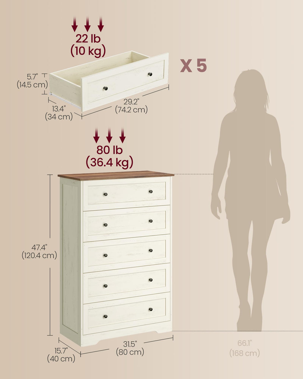 5 Drawer Dresser D8617