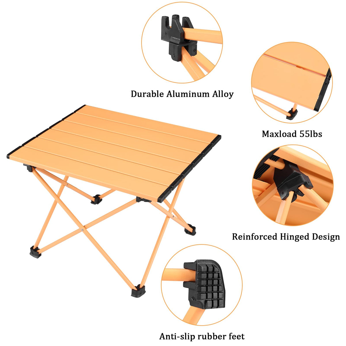 Portable Folding Camping Table Aluminum Top B2301