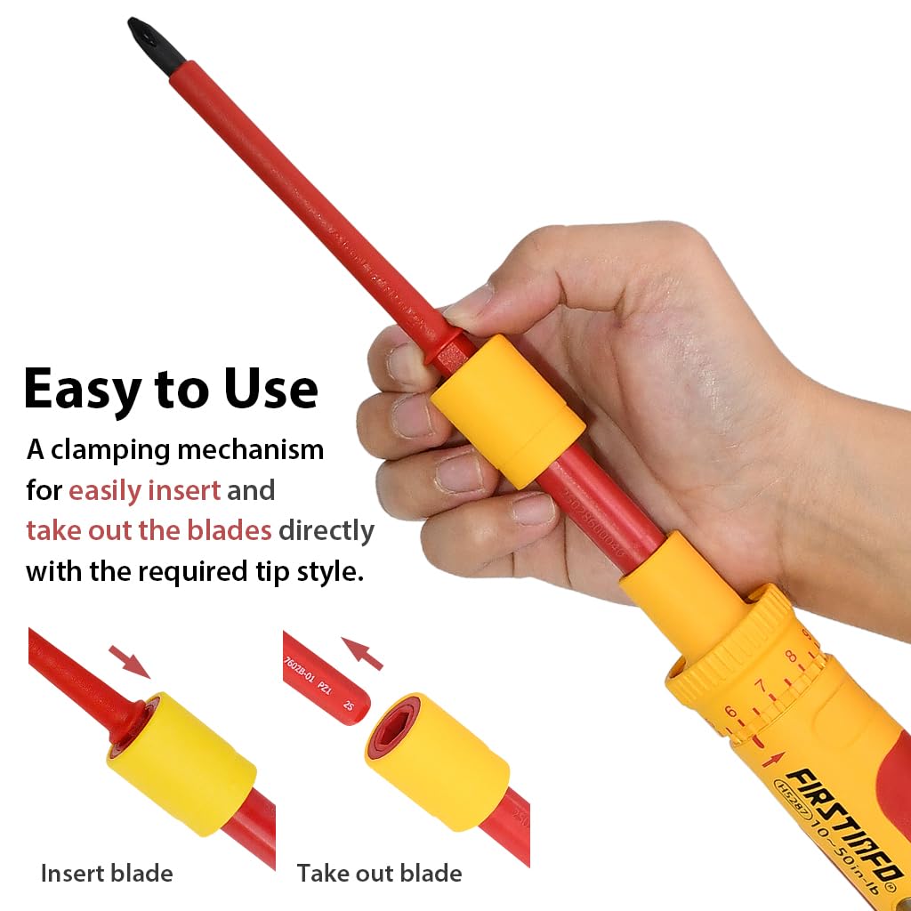 VDE Insulated Torque Screwdriver Set with 8 Bits R76119