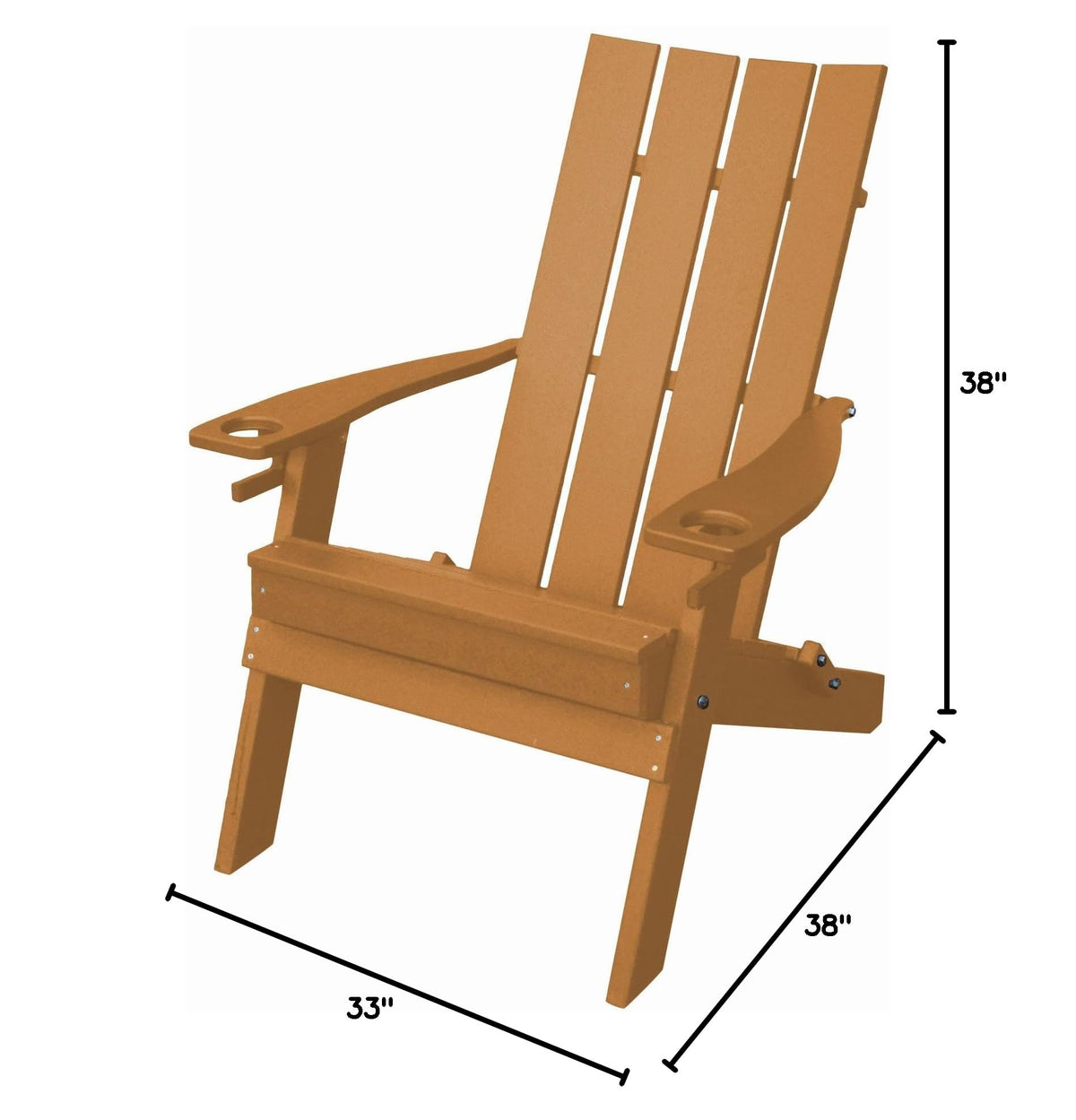 Folding Poly Adirondack Chair with Integrated Cupholders M101664