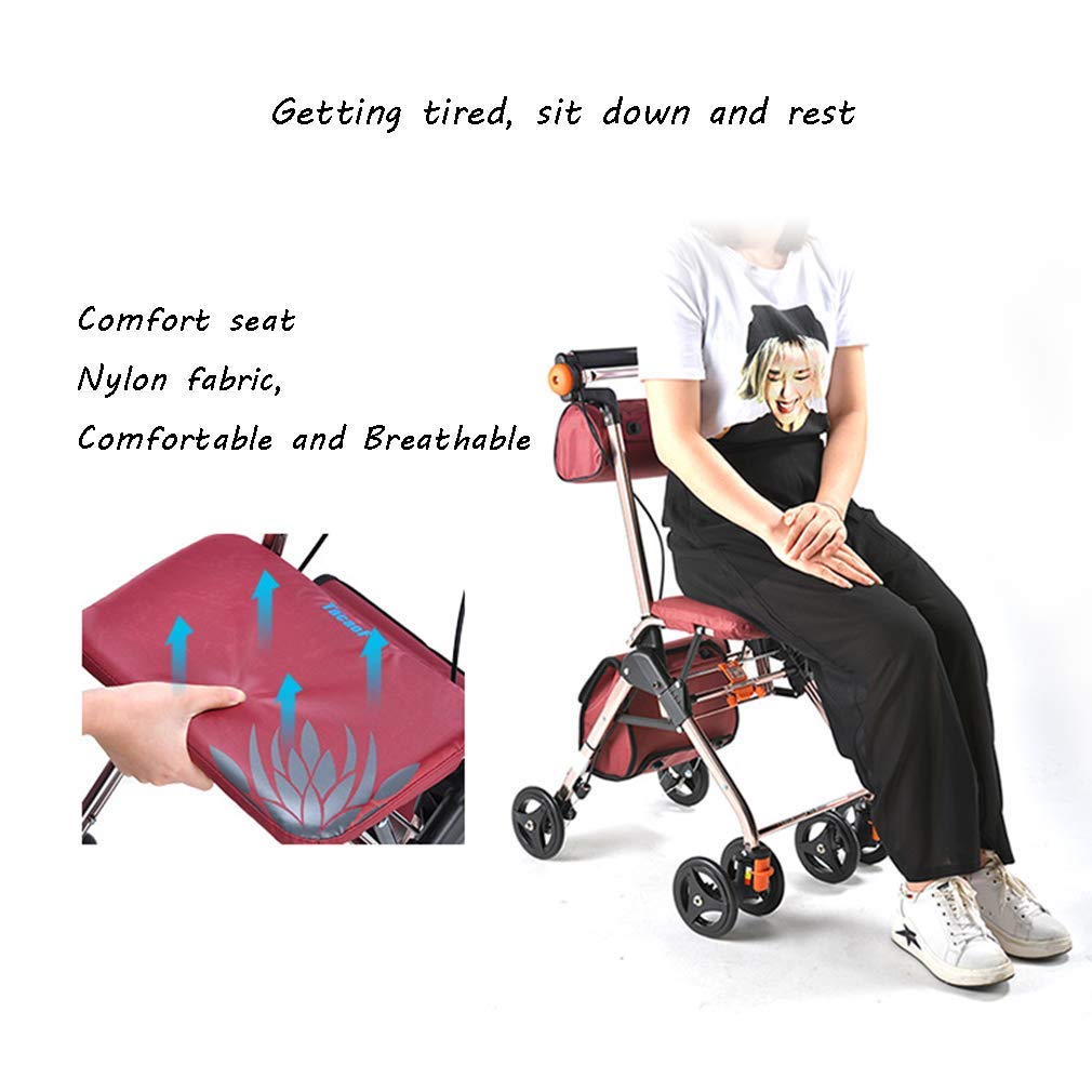 4 Wheels Foldable Rollator Walker with Seat R216