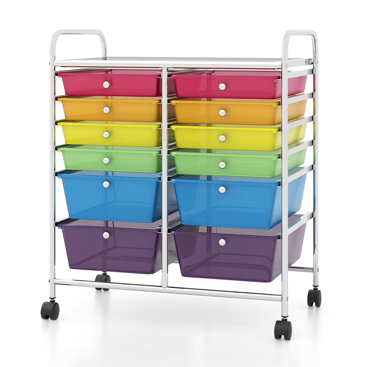 12 Drawer Rolling Storage Cart with Lockable Wheel X924