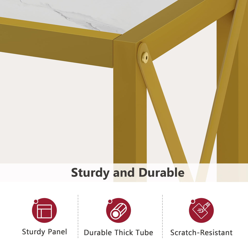 41.8" 2 Tier Gold Console Table with Shelves O367192