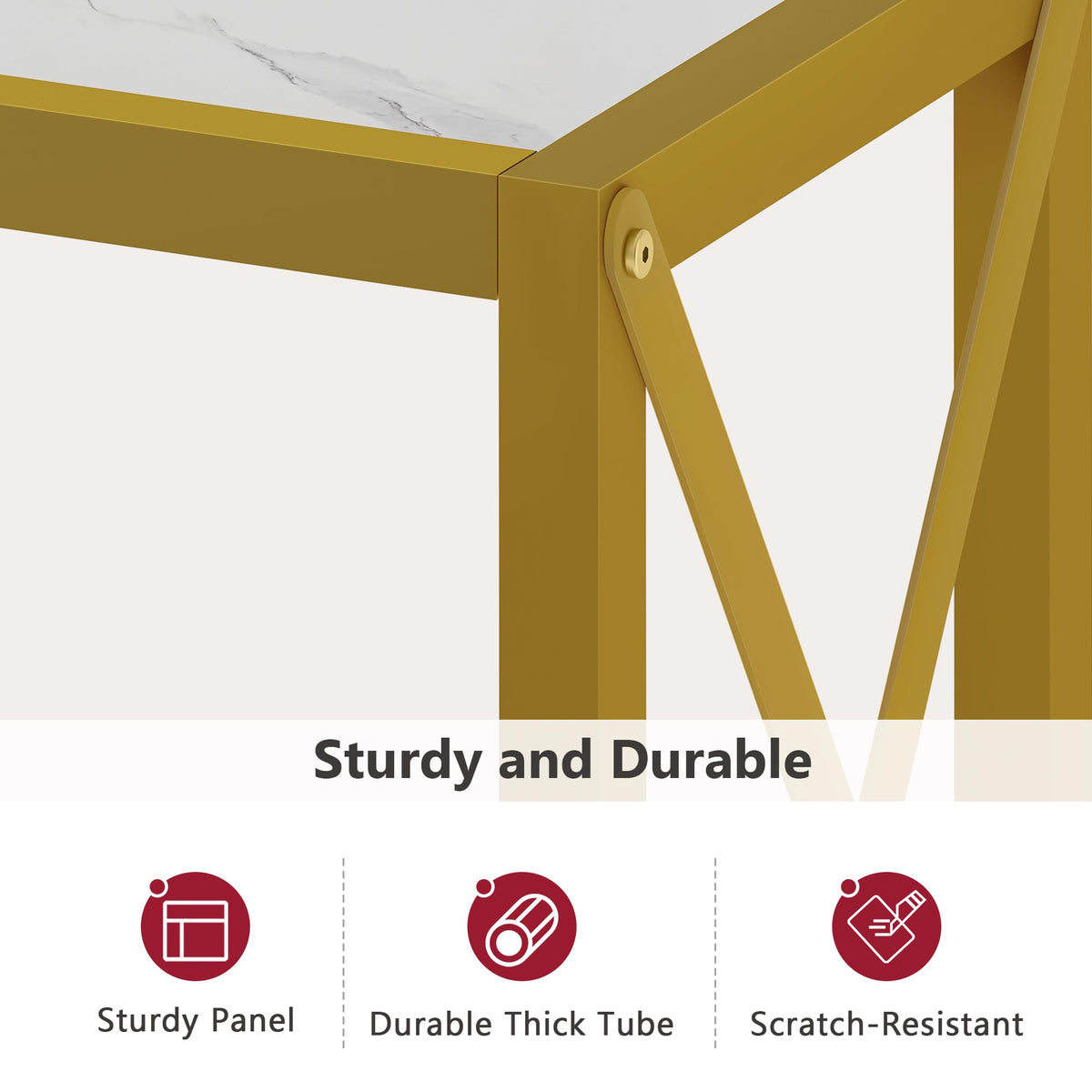 41.8" 2 Tier Gold Console Table with Shelves O367192