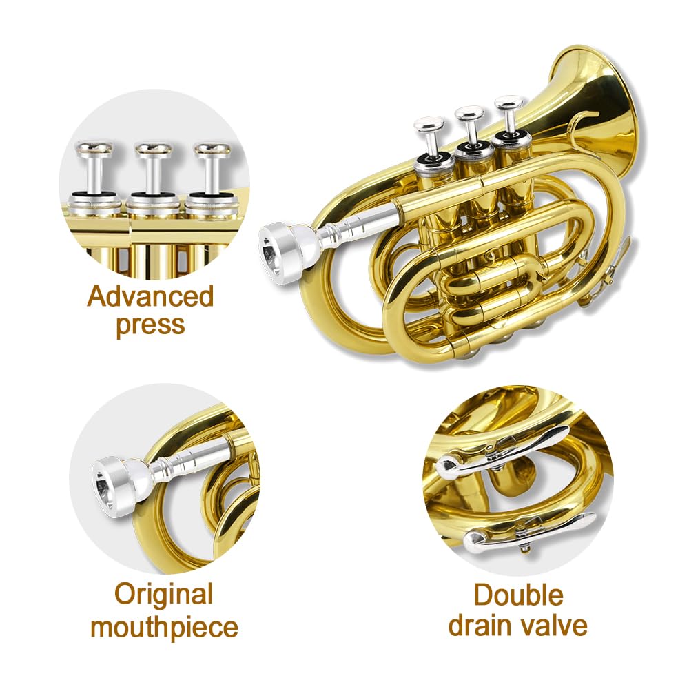 Bb Flat Pocket Trumpet with 7C Mouthpiece S438277