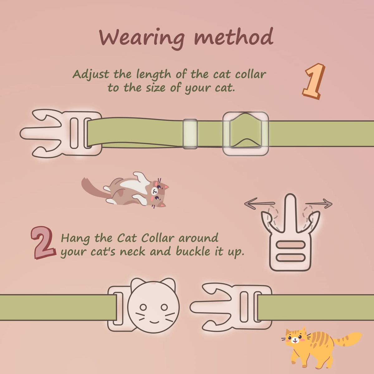2 Pack Cotton Breakaway Cat Collar with Bell S66089