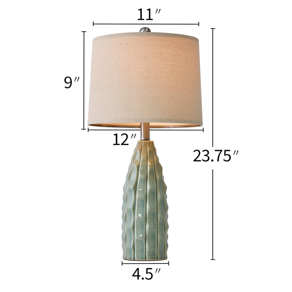 Ceramic Table Lamps Set of 2 Green B8341