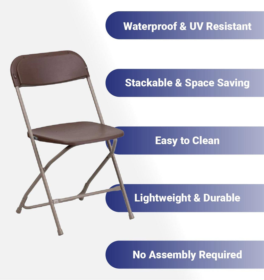 Brown 10pk Stackable Folding Chairs Y672
