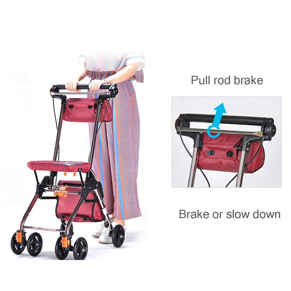 4 Wheels Foldable Rollator Walker with Seat R216