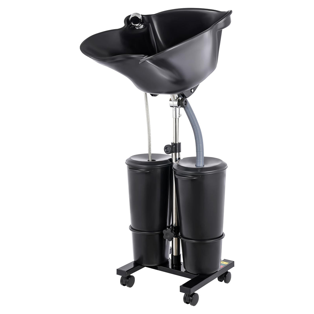 Portable Height & Angle Adjustable Shampoo Bowl with Electric Pump & 2 Bucket X183667