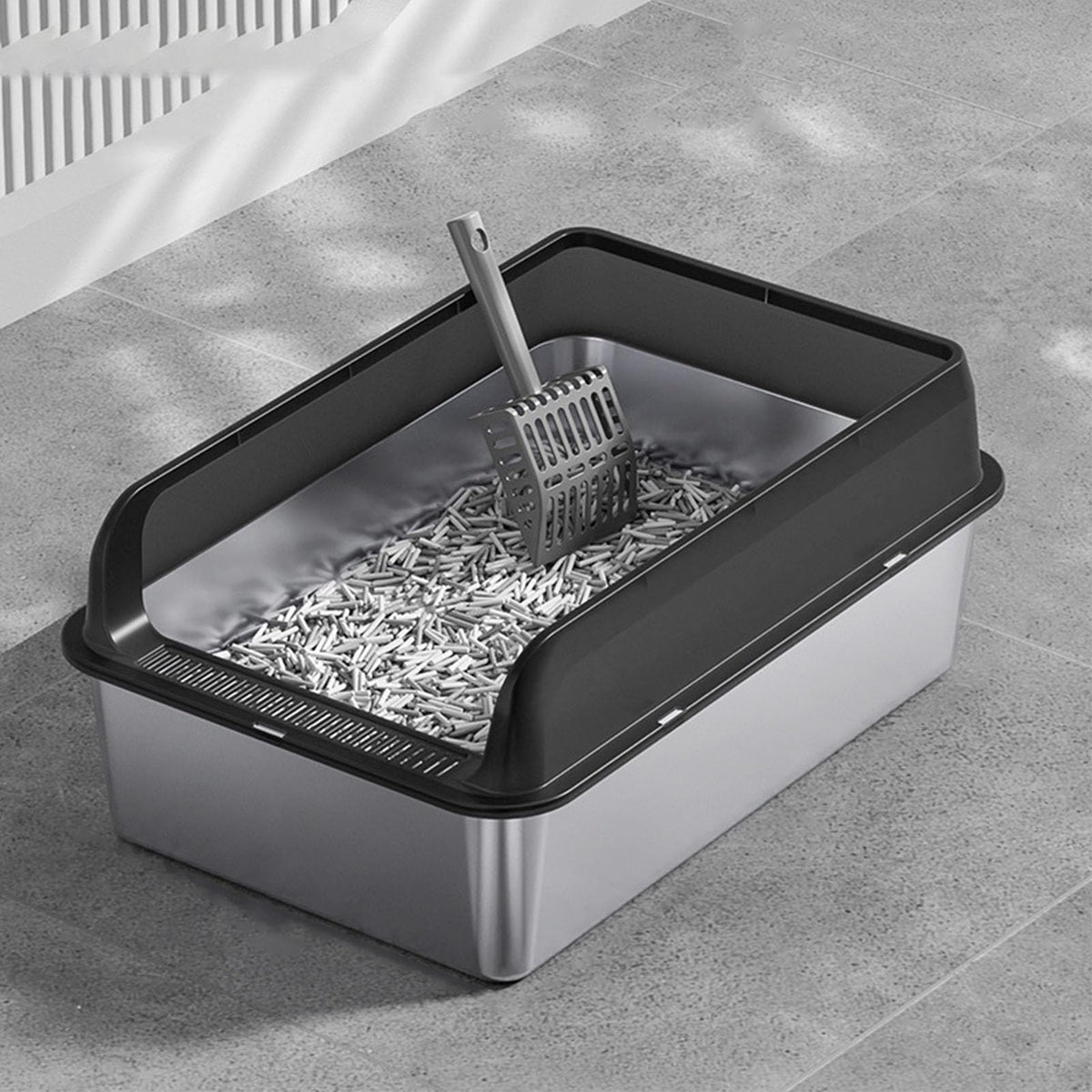 Stainless Steel Litter Box with Lid V50110