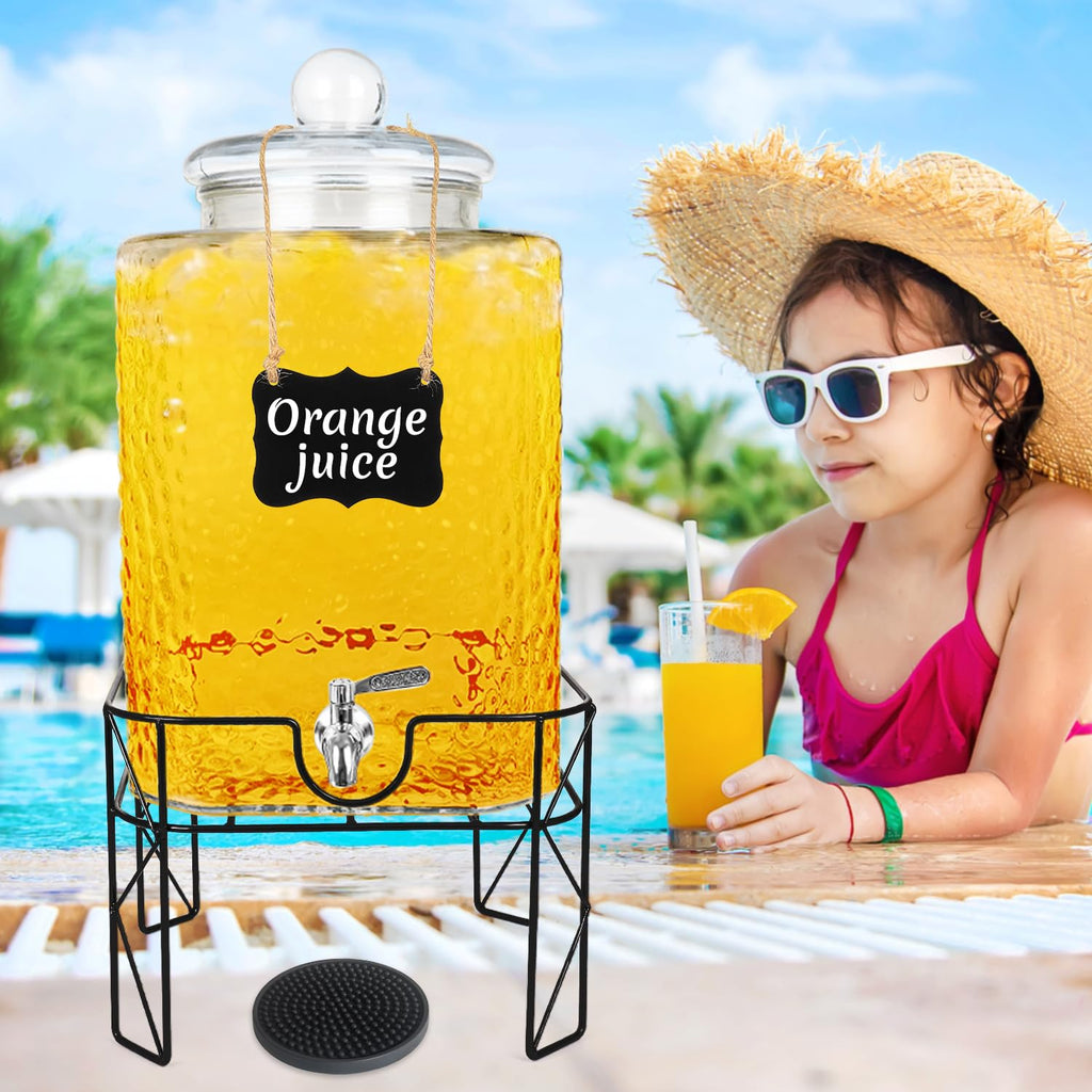 4.6 Gallon Glass Beverage Dispenser with Stand M62002