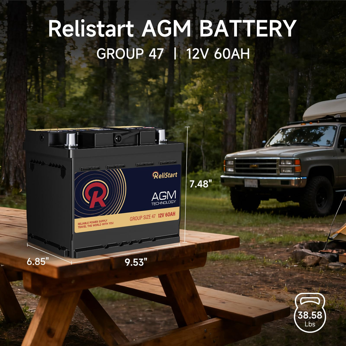 12V 60Ah Group 47 Automotive Battery D571