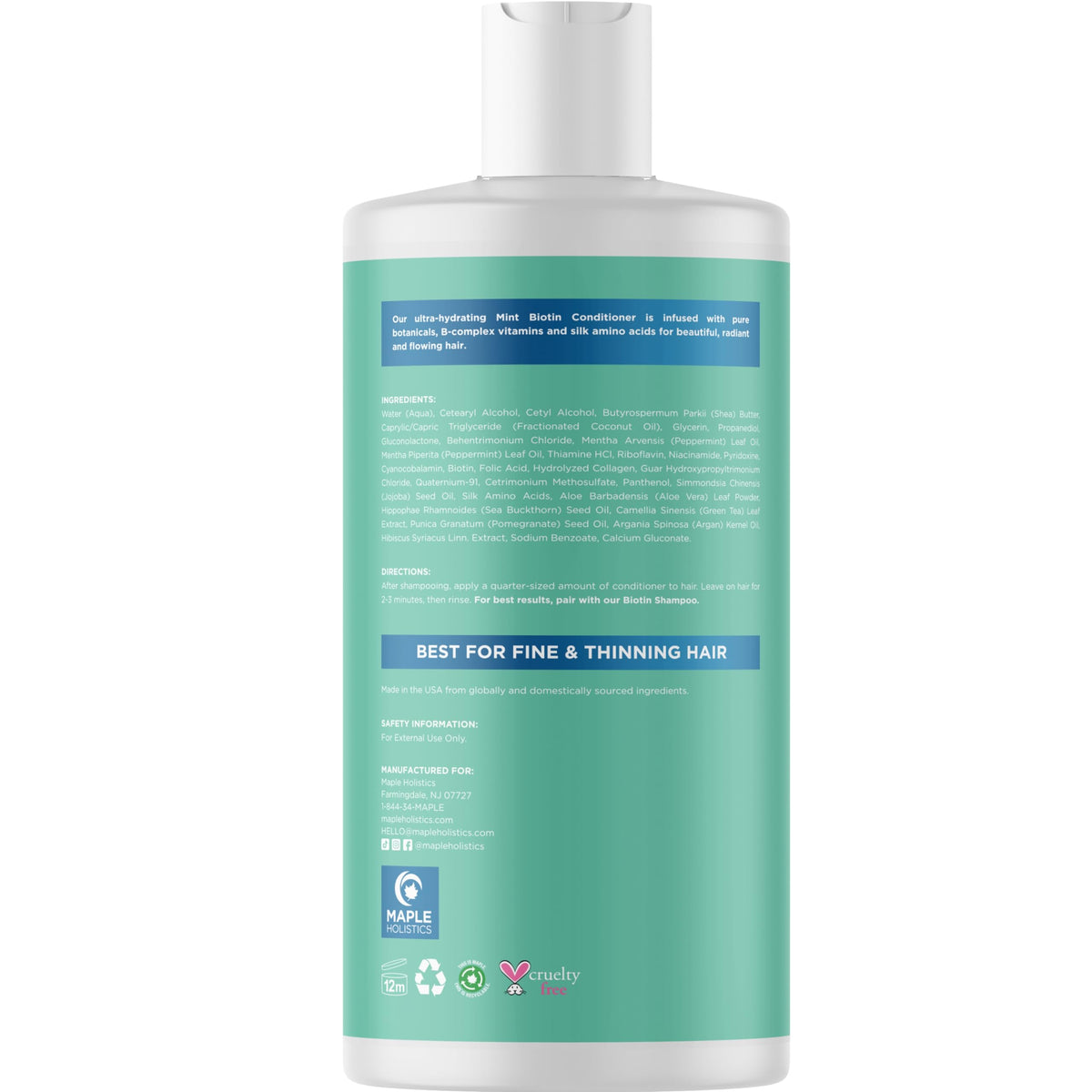 Sulfate Free Biotin Rosemary Peppermint Shampoo and Conditioner Set I2380