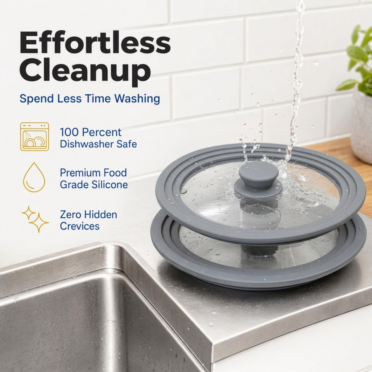 Universal Lid for Pots, Pans & Skillets, 7.5-11.5" U619939