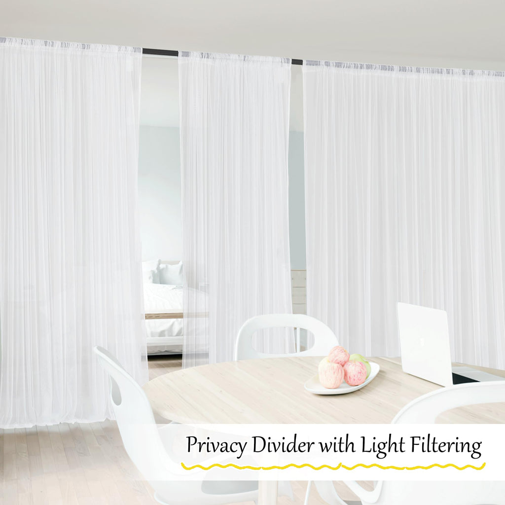 White 2 Panels Waterproof Mosquito Netting Curtains Q71614