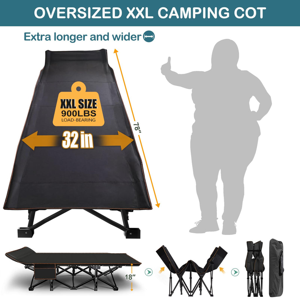 Oversized Folding Camping Cot with Carry Bag Y224
