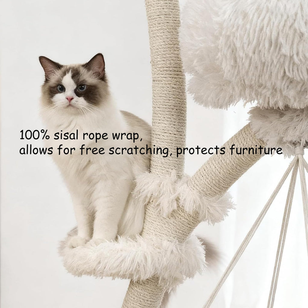 70" Multi-Level Cat Tree Tower with Plush Perches and Sisal Scratching Posts M4968