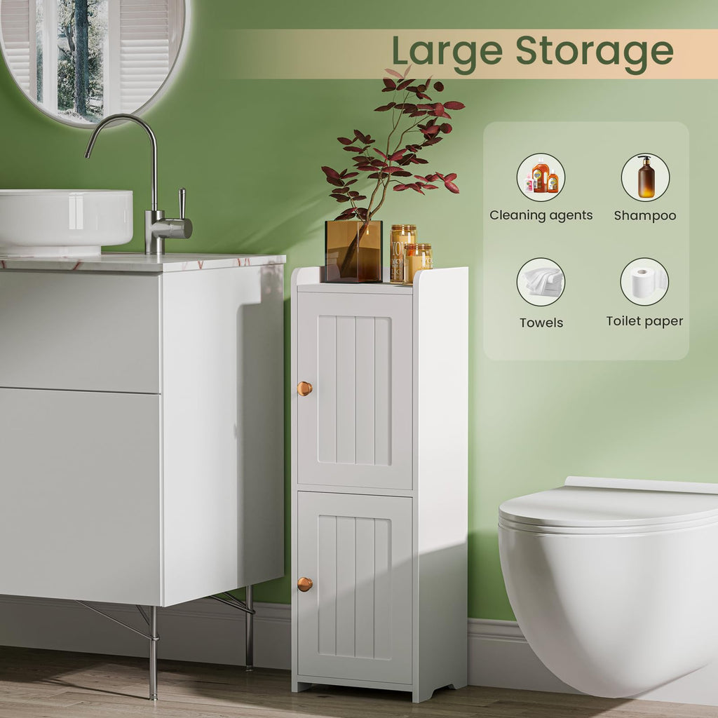 White Bathroom Storage Cabinet with 2 Doors Q141218