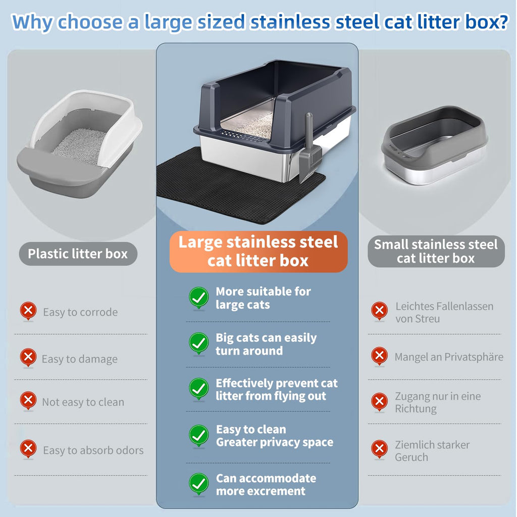 XXXL Stainless Steel Litter Box G2226