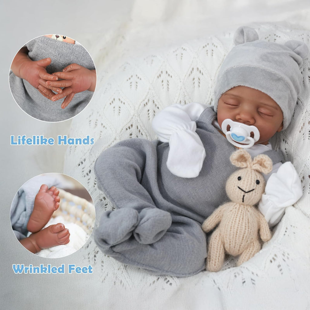 Realistic Reborn Baby Dolls Black 18" African American Boy C4119