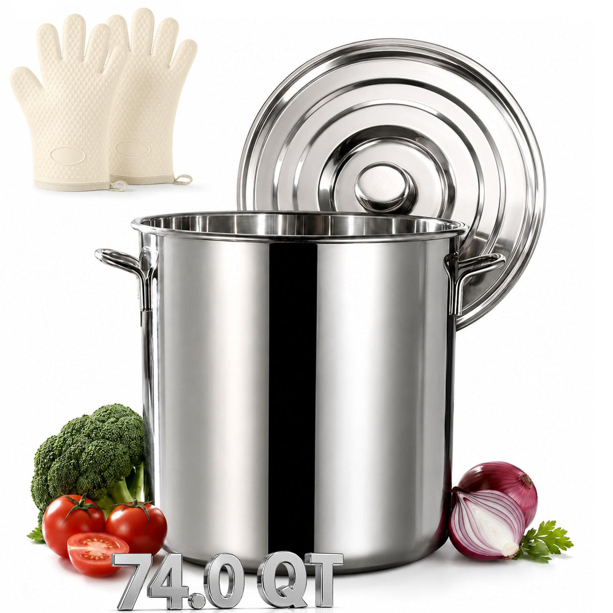 Heavy Duty Stainless Steel Stock Pot with Lid B729058