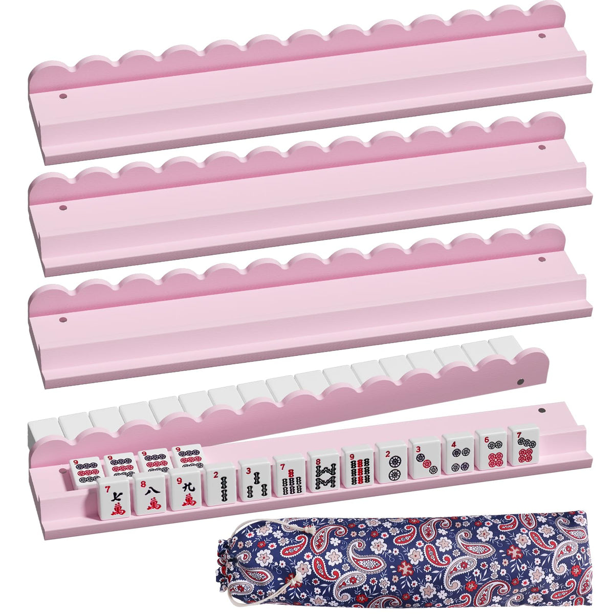 Wooden Mahjong Racks with Pushers F6026
