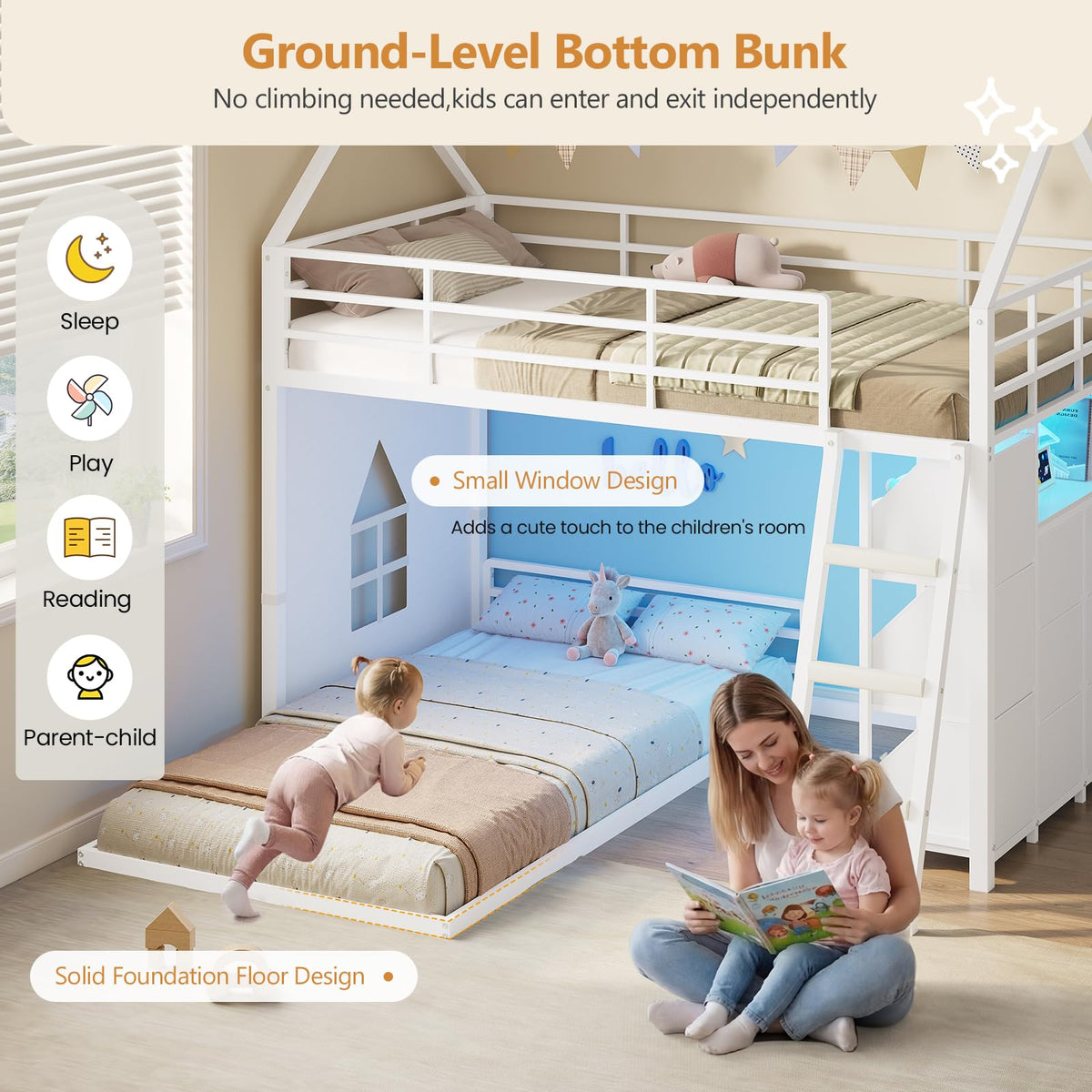 Twin Over Twin Bunk Bed with 6 Storage Drawers N256051