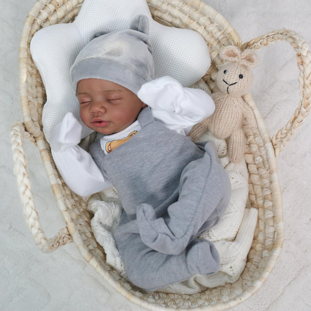 Realistic Reborn Baby Dolls Black 18" African American Boy C4119
