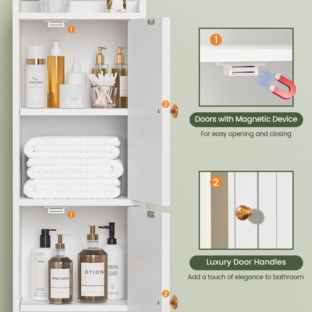 White Bathroom Storage Cabinet with 2 Doors Q141218