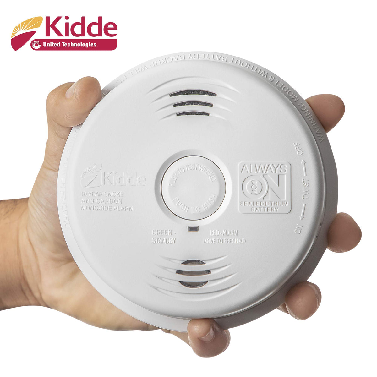 Hardwired Smoke and Carbon Monoxide Detector Alarm with Voice Warning, White G34557