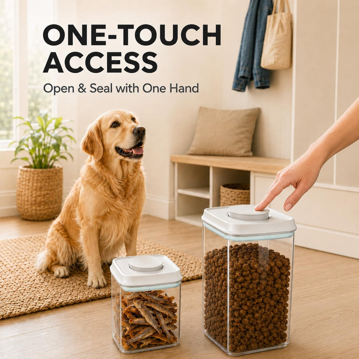 Airtight Dog Food Storage Container with Scoop W8078